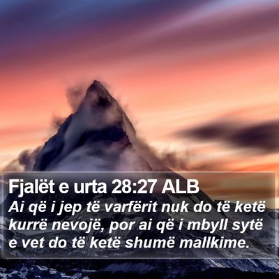 Fjalët e urta 28:27 ALB Bible Verse Image