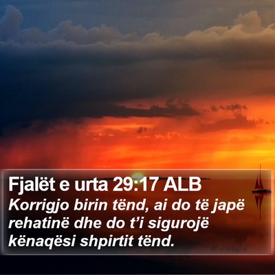Fjalët e urta 29:17 ALB Bible Verse Image