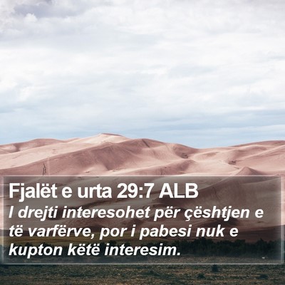 Fjalët e urta 29:7 ALB Bible Verse Image