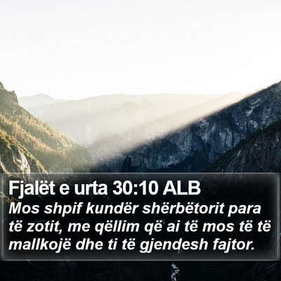 Fjalët e urta 30:10 ALB Bible Verse Image