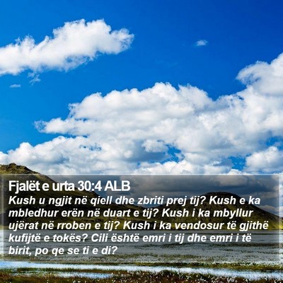 Fjalët e urta 30:4 ALB Bible Verse Image