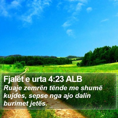 Fjalët e urta 4:23 ALB Bible Verse Image