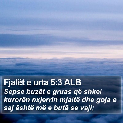 Fjalët e urta 5:3 ALB Bible Verse Image