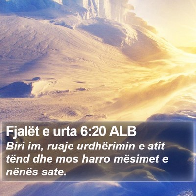 Fjalët e urta 6:20 ALB Bible Verse Image