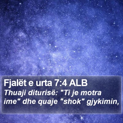 Fjalët e urta 7:4 ALB Bible Verse Image