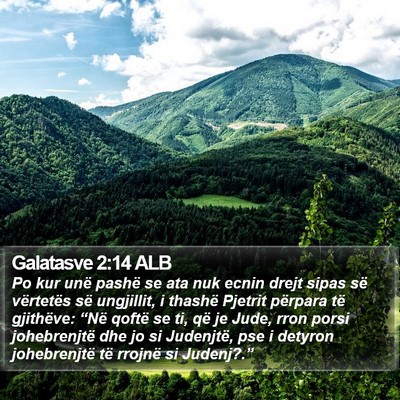 Galatasve 2:14 ALB Bible Verse Image