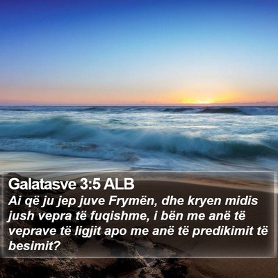 Galatasve 3:5 ALB Bible Verse Image