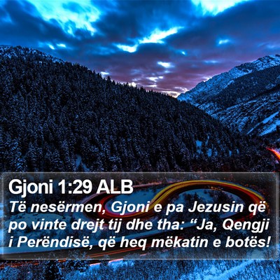 Gjoni 1:29 ALB Bible Verse Image