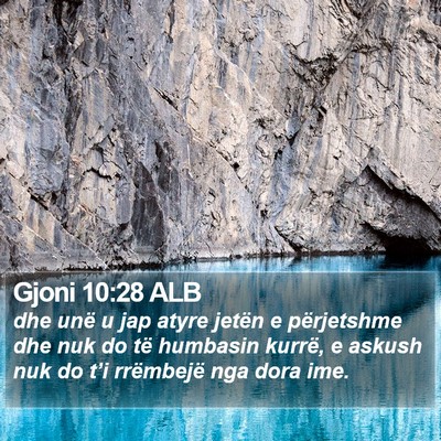 Gjoni 10:28 ALB Bible Verse Image