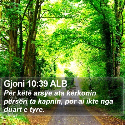Gjoni 10:39 ALB Bible Verse Image
