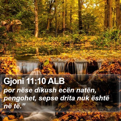 Gjoni 11:10 ALB Bible Verse Image
