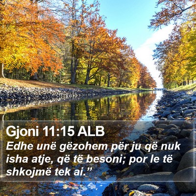 Gjoni 11:15 ALB Bible Verse Image