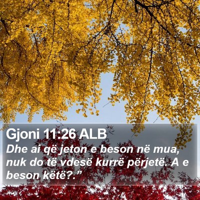 Gjoni 11:26 ALB Bible Verse Image