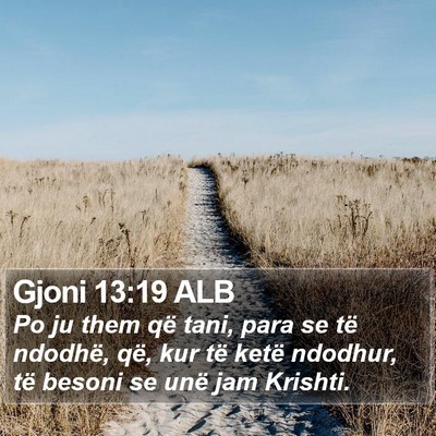Gjoni 13:19 ALB Bible Verse Image
