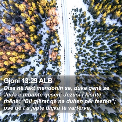 Gjoni 13:29 ALB Bible Verse Image