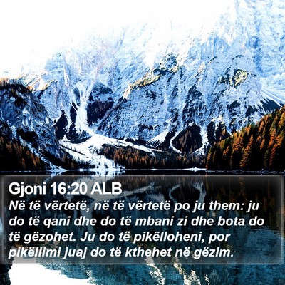 Gjoni 16:20 ALB Bible Verse Image
