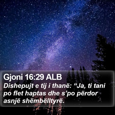 Gjoni 16:29 ALB Bible Verse Image