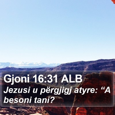 Gjoni 16:31 ALB Bible Verse Image
