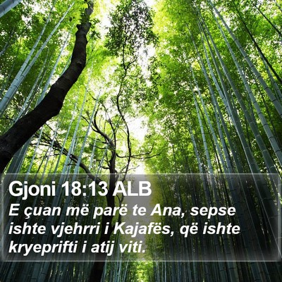 Gjoni 18:13 ALB Bible Verse Image