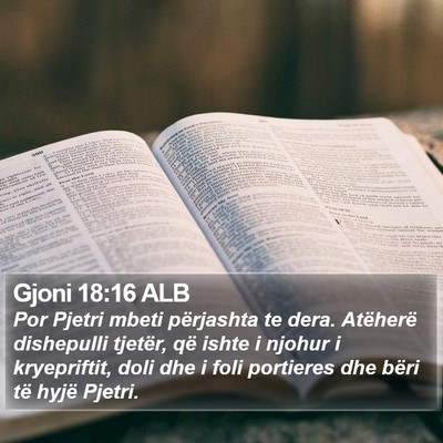 Gjoni 18:16 ALB Bible Verse Image