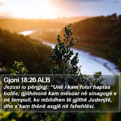 Gjoni 18:20 ALB Bible Verse Image