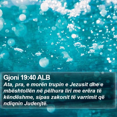 Gjoni 19:40 ALB Bible Verse Image