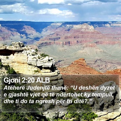 Gjoni 2:20 ALB Bible Verse Image
