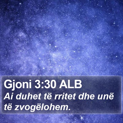 Gjoni 3:30 ALB Bible Verse Image