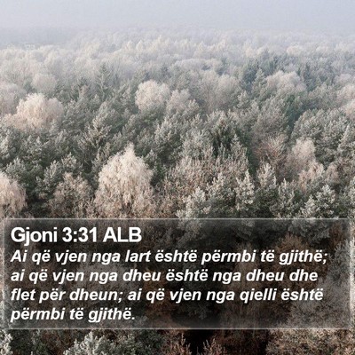 Gjoni 3:31 ALB Bible Verse Image