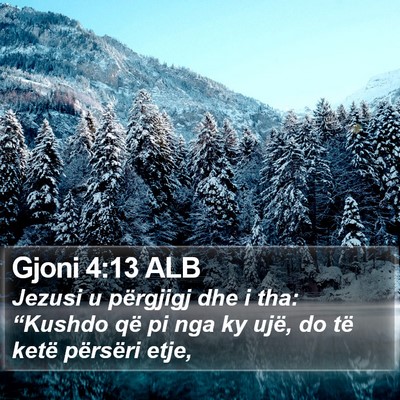 Gjoni 4:13 ALB Bible Verse Image