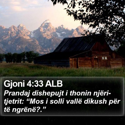 Gjoni 4:33 ALB Bible Verse Image
