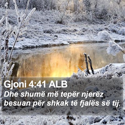 Gjoni 4:41 ALB Bible Verse Image