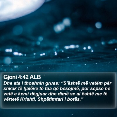 Gjoni 4:42 ALB Bible Verse Image