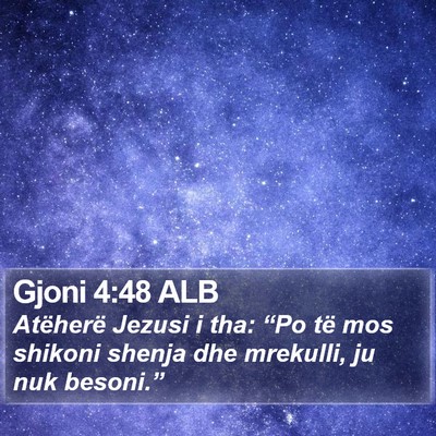 Gjoni 4:48 ALB Bible Verse Image
