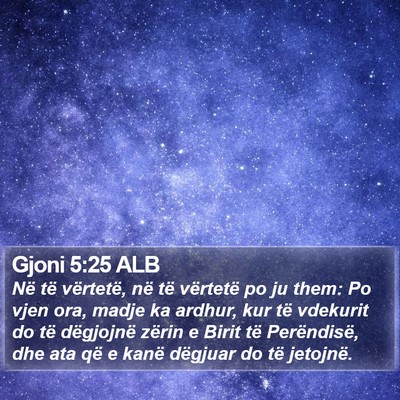 Gjoni 5:25 ALB Bible Verse Image