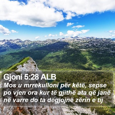 Gjoni 5:28 ALB Bible Verse Image