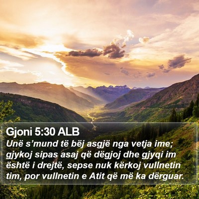Gjoni 5:30 ALB Bible Verse Image