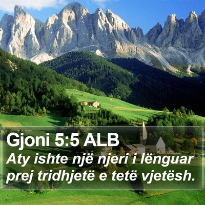 Gjoni 5:5 ALB Bible Verse Image