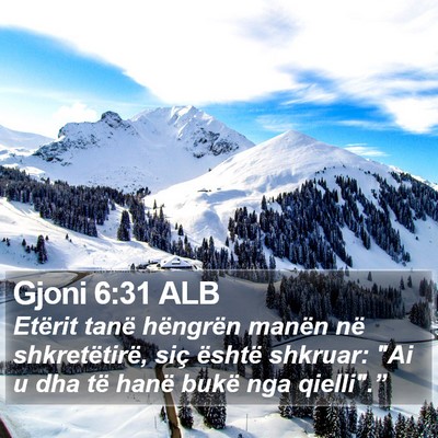 Gjoni 6:31 ALB Bible Verse Image