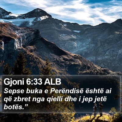 Gjoni 6:33 ALB Bible Verse Image