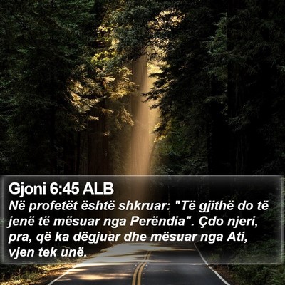 Gjoni 6:45 ALB Bible Verse Image