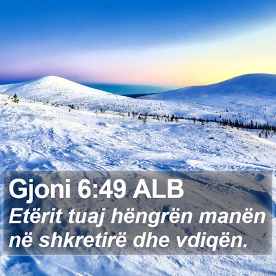 Gjoni 6:49 ALB Bible Verse Image