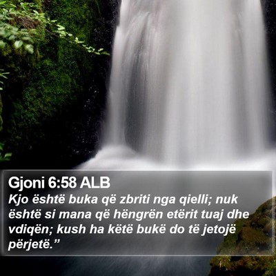 Gjoni 6:58 ALB Bible Verse Image