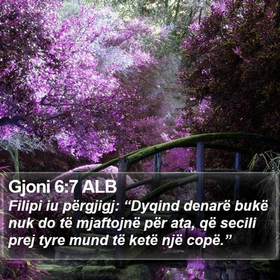 Gjoni 6:7 ALB Bible Verse Image