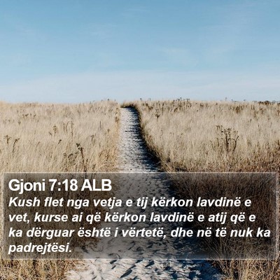 Gjoni 7:18 ALB Bible Verse Image