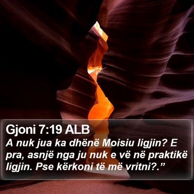 Gjoni 7:19 ALB Bible Verse Image