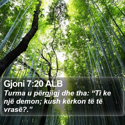 Gjoni 7:20 ALB Bible Verse Image
