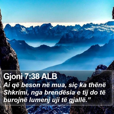 Gjoni 7:38 ALB Bible Verse Image