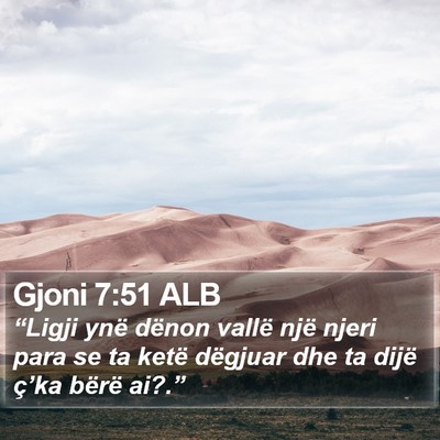 Gjoni 7:51 ALB Bible Verse Image