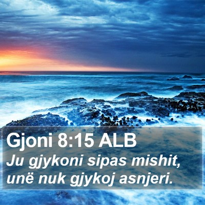Gjoni 8:15 ALB Bible Verse Image